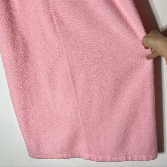 Vintage Hamilton Pink and White Fleece Long Sleeve Housecoat Robe Nightgown L - Picture 9 of 16